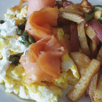 Rialto Cafe - Smoked salmon omelette with added capers. - Breakfast & Brunch Near Me - Fullerton, California Rialto Cafe - Smoked salmon omelette with added capers. - Breakfast & Brunch Near Me - Fullerton, California