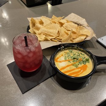Torchy's Tacos - Green Chile Queso & Chips, sangria - Tacos Near Me - San Antonio, Texas