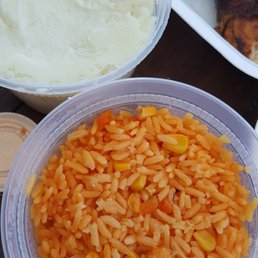 Primavera rice and mashed potatoes, both large size Primavera rice and mashed potatoes, both large size