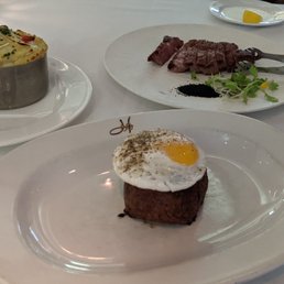 Lobster mashed potatoes (4.5/5), Japanese A5 Wagyu (5/5), Duck egg and steak (2.5/5, they ran out of truffles)