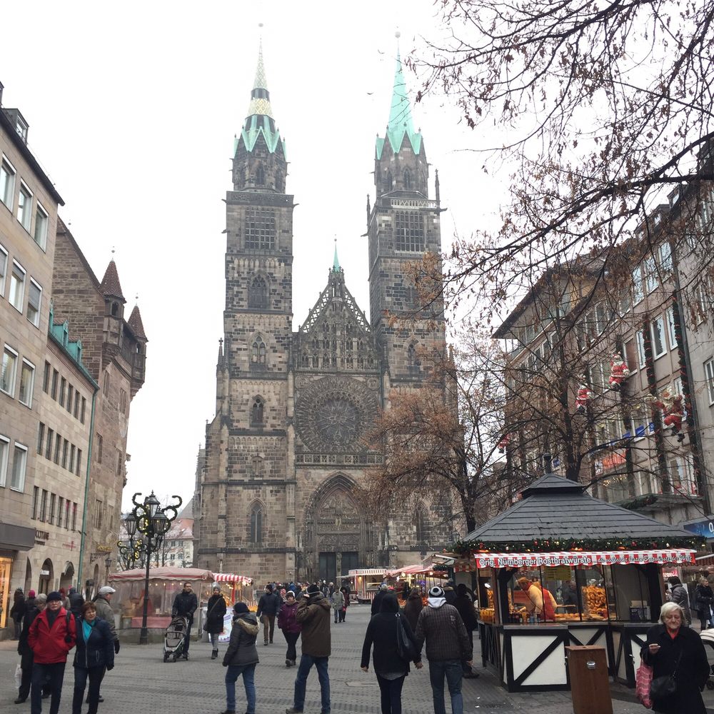 Walking towards the church