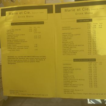 Marie et Cie - Menu - Coffee & Tea Near Me - Valley Village, California Marie et Cie - Menu - Coffee & Tea Near Me - Valley Village, California