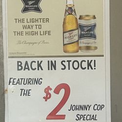 Richard's Bar and BBQ - Stop in and enjoy an ice cold High Life Lite. In honor of our hero Johnny!