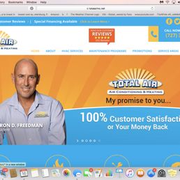 This is a screenshot of the Total Air's 100% Customer Satisfaction Guarantee. However, they did not honor it with us.