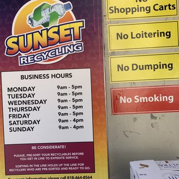 Sunset Recycling Center - Business hours - Recycling Center Near Me - Downey, California