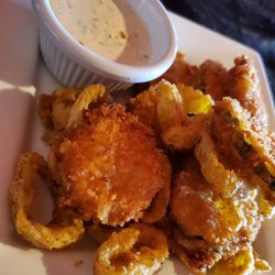 Fried pickles and fried jalapenos