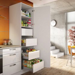 Kitchen Cabinets and Stones - Euro 600mm wide pantry with internal drawers.