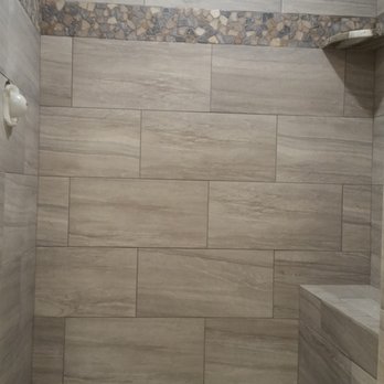 Piccirillo Ceramic Tile - Shower with stone listello border - Flooring Near Me - Woodbury, Connecticut Piccirillo Ceramic Tile - Shower with stone listello border - Flooring Near Me - Woodbury, Connecticut