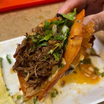 Birria's El Padrino - Look at all that meat in my quesabirria taco! Moist and delicious! - Mexican Near Me - Oceanside, California