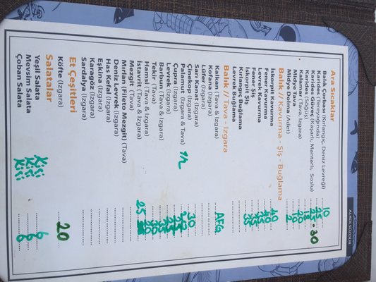 Menu photo 2 Garipçe Aydın Balık Istanbul, 34 Menu photo 2 Garipçe Aydın Balık Istanbul, 34