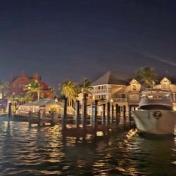 Opal Key Resort & Marina - The marina and pier at night