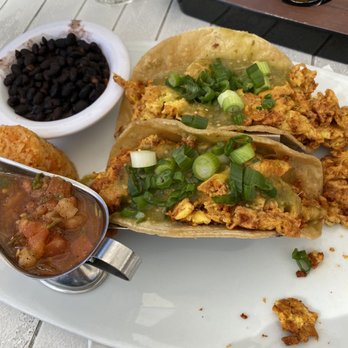 Broken Yolk Cafe - Baja Breakfast Tacos - with beef chorizo. Very tasty and filling. - Breakfast & Brunch Near Me - Del Mar, California Broken Yolk Cafe - Baja Breakfast Tacos - with beef chorizo. Very tasty and filling. - Breakfast & Brunch Near Me - Del Mar, California