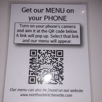 Northside Kitchenette - The scan code to bring the menu up - Soup Near Me - Indianapolis, Indiana Northside Kitchenette - The scan code to bring the menu up - Soup Near Me - Indianapolis, Indiana