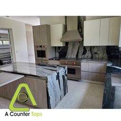 A Counter Tops - Exotic Granite Kitchen & Full Backsplash