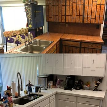 Fedor Enterprises - 1973 cabinets before and after Sandor Fedor painted them. - Painters Near Me
