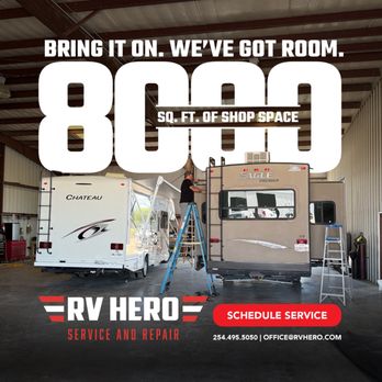 RV Hero - Big job, Class A RV?? We have a large home based shop with experienced technicians. - RV Repair Near Me - Elm Mott, Texas RV Hero - Big job, Class A RV?? We have a large home based shop with experienced technicians. - RV Repair Near Me - Elm Mott, Texas
