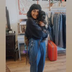 Little Red Door - The vintage gap overalls that caught my eye at 30mph!