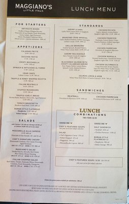 Menu photo 1 Maggiano's Little Italy Chicago, IL Menu photo 1 Maggiano's Little Italy Chicago, IL
