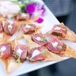 Tuna ahi poke during cocktail hour Tuna ahi poke during cocktail hour