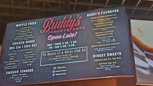 Menu photo 1 Buddy's Jersey Eats Las Vegas, NV