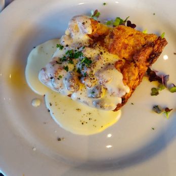 Cheever's Cafe - Sausage and biscuit with egg custard - New American Near Me - Oklahoma City, Oklahoma Cheever's Cafe - Sausage and biscuit with egg custard - New American Near Me - Oklahoma City, Oklahoma