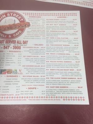 Menu photo 5 Main Street Deli & Cafe Mt Pleasant, PA Menu photo 5 Main Street Deli & Cafe Mt Pleasant, PA