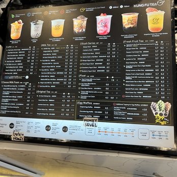 Kung Fu Tea - the menu on the wall - Bubble Tea Near Me - Toronto, Ontario Kung Fu Tea - the menu on the wall - Bubble Tea Near Me - Toronto, Ontario