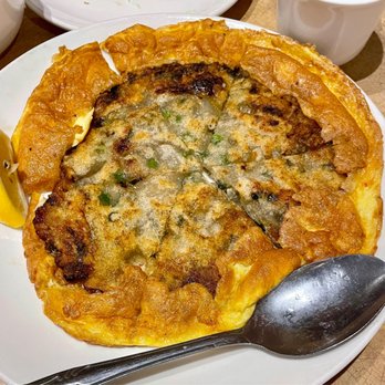 Porridge & Things - Pan Fried Oyster Pancake - Chinese Near Me - Millbrae, California Porridge & Things - Pan Fried Oyster Pancake - Chinese Near Me - Millbrae, California