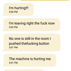 Mauricio Chiropractic Group - Text my boyfriend was sending me from inside the room asking for help because he was in such bad pain from their neglect!!!!