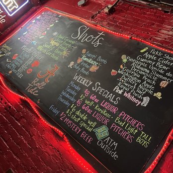 The Red Shed - a menu on a blackboard - Bars Near Me - Tuscaloosa, Alabama The Red Shed - a menu on a blackboard - Bars Near Me - Tuscaloosa, Alabama