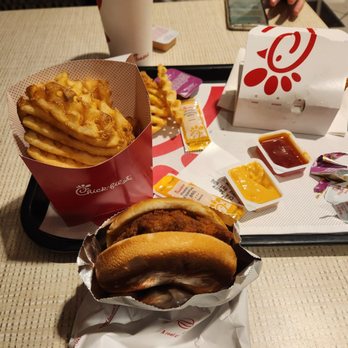 Chick-fil-A - Chick fil a sandwich with a large fry - Fast Food Near Me - Westminster, California