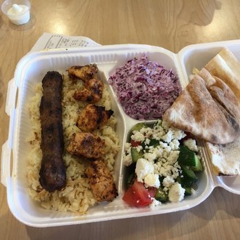 Kabab Grill Restaurant - Kabab Combo Plate: 2 Skewers: 1 chicken, 1 Kefta - Mediterranean Near Me - Westminster, California Kabab Grill Restaurant - Kabab Combo Plate: 2 Skewers: 1 chicken, 1 Kefta - Mediterranean Near Me - Westminster, California