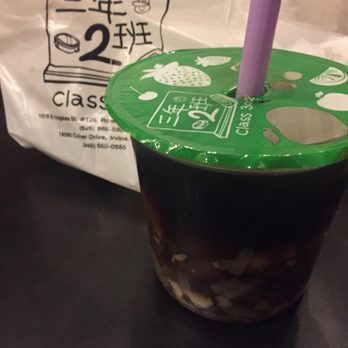Class 302 Tea Cafe - Grass jelly tea with chikin and sweet potato fries yummmm - Taiwanese Near Me - Irvine, California