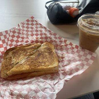 Roamer Coffee House - Brie fig and ham sandwich, hazelnut iced latte - Coffee & Tea Near Me - Reno, Nevada