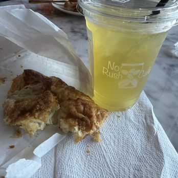No Rush Cafe - Mango Green Iced Tea, croissant with cheese - Coffee & Tea Near Me - Freeport, New York No Rush Cafe - Mango Green Iced Tea, croissant with cheese - Coffee & Tea Near Me - Freeport, New York