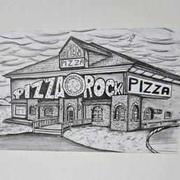 This is a free hand sketch of Pizza The Rock This is a free hand sketch of Pizza The Rock