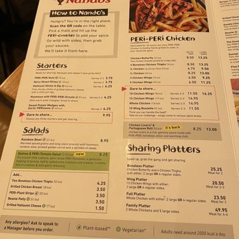 Nando's - Menu - Fast Food Near Me - Stretford, XGM