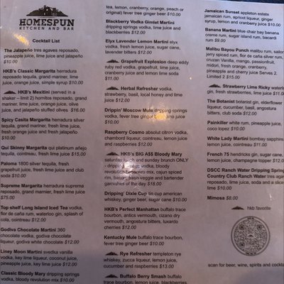 Menu photo 5 Homespun Kitchen And Bar Dripping Springs, TX Menu photo 5 Homespun Kitchen And Bar Dripping Springs, TX