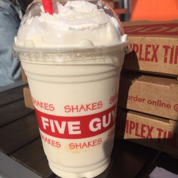 Five Guys - Their malt shakes are only one flavor which is more on the vanilla side. - Burgers Near Me - San Jose, California