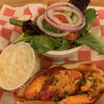 Jack's Surf & Turf - Seafood & Steak - Lobster Roll Connecticut Style Sandwich. They give a lot of lobster on roll. I opted for salad thank god cause I was sooo full after. - Seafood Near Me - Montclair, New Jersey