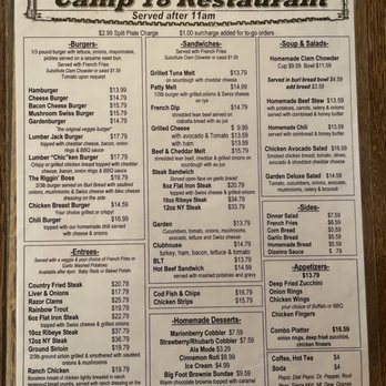 Camp 18 Restaurant - Menu, May 2023 - American Near Me - Seaside, Oregon Camp 18 Restaurant - Menu, May 2023 - American Near Me - Seaside, Oregon
