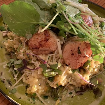 Poseidon on the Beach - Scallops and sparragus risotto. - Seafood Near Me - Del Mar, California