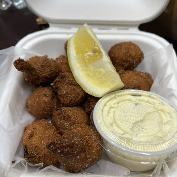Pies 'n' Thighs - Hush Puppies with Tartar Sauce - Southern Near Me - Brooklyn, New York Pies 'n' Thighs - Hush Puppies with Tartar Sauce - Southern Near Me - Brooklyn, New York