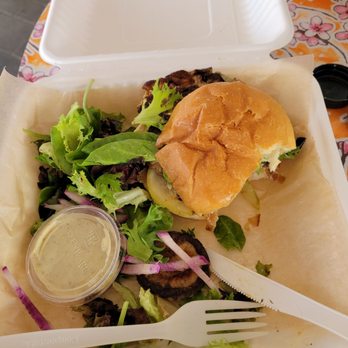 The Root Cafe - Shiitake mushroom burger -- sooo good - Cafes Near Me - Little Rock, Arkansas