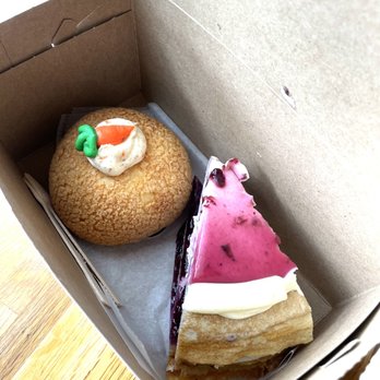 Light on the Sugar - Carrot Cake Cream Puff and Blueberry Lavender Crepe Cake - Bakeries Near Me - Winter Park, Florida Light on the Sugar - Carrot Cake Cream Puff and Blueberry Lavender Crepe Cake - Bakeries Near Me - Winter Park, Florida