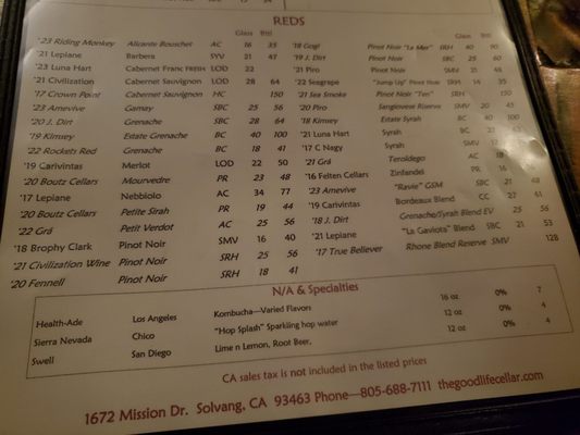 Menu photo 6 The Good Life Solvang, CA Menu photo 6 The Good Life Solvang, CA