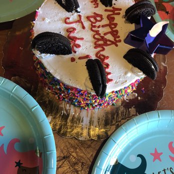 Cold Stone Creamery - Ice cream cake, vanilla cake with cake batter ice cream with M&Ms and gummy bears 7/8/18 (the candle and plates not included) - Ice Cream & Frozen Yogurt Near Me - Springfield, Pennsylvania Cold Stone Creamery - Ice cream cake, vanilla cake with cake batter ice cream with M&Ms and gummy bears 7/8/18 (the candle and plates not included) - Ice Cream & Frozen Yogurt Near Me - Springfield, Pennsylvania