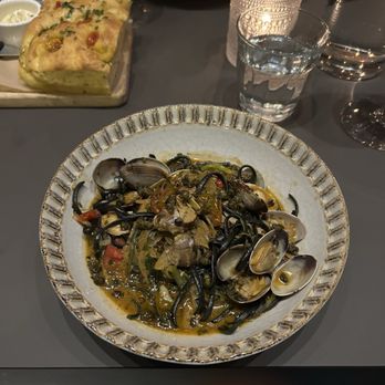 CUCINA Enoteca - Clam + Squid Ink Linguine - Italian Near Me - Irvine, California
