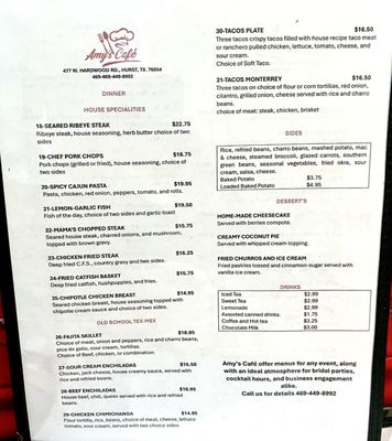 Menu photo 3 Amy’s Cafe Hurst, TX