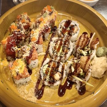 Ginza Japanese Cuisine - Fire Roll (left) & Shrimp Tempura Roll (right) - Japanese Near Me - Wethersfield, Connecticut